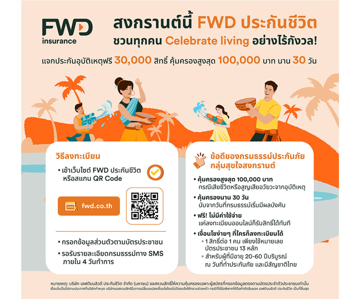 สงกรานต์นี้ FWD ประกันชีวิต ชวนทุกคน Celebrate living อย่างไร้กังวล!