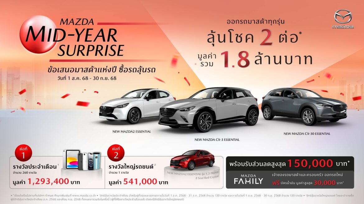 มาสด้าจัดให้รับข้อเสนอใหญ่สุดแห่งปี “MAZDA MID-YEAR SURPRISE”