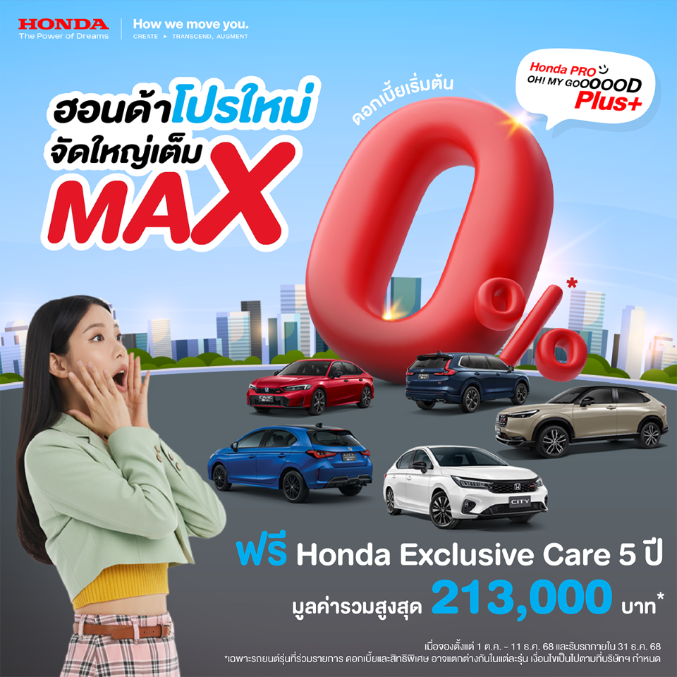 ฮอนด้า จัดเต็มส่งท้ายปี และจัดหนัก! กับแคมเปญ Honda Pro OH! MY GOOOOOD PLUS+