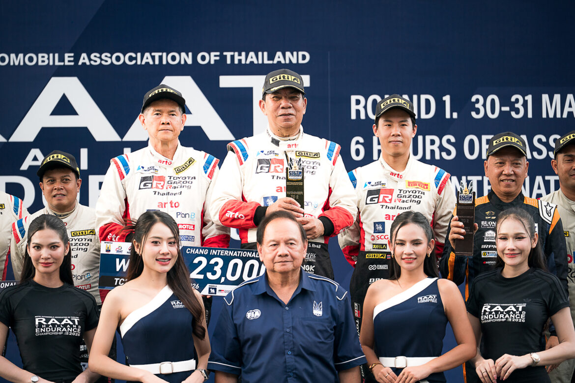TOYOTA GAZOO Racing Thailand โชว์แกร่งมาราธอน 6 ชม.ครองอันดับ 1-2 รุ่นและOverall ผงาดศึก RAAT Endurance 2026