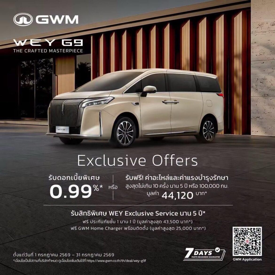 GWM WEY G9 คว้ายอดขายรวม อันดับ 1 ในกลุ่ม New Energy MPV ในประเทศจีน (มกราคม – พฤษภาคม) พร้อมเดินหน้ารุกตลาด MPV หรูในไทย ส่งข้อเสนอสุดพิเศษประจำเดือนกรกฎาคมนี้
